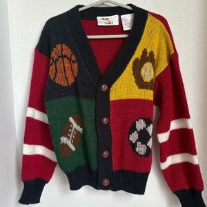 Vintage Ruff N Tumble Kids Sports Sweater Size 6 80s Retro Colorblock